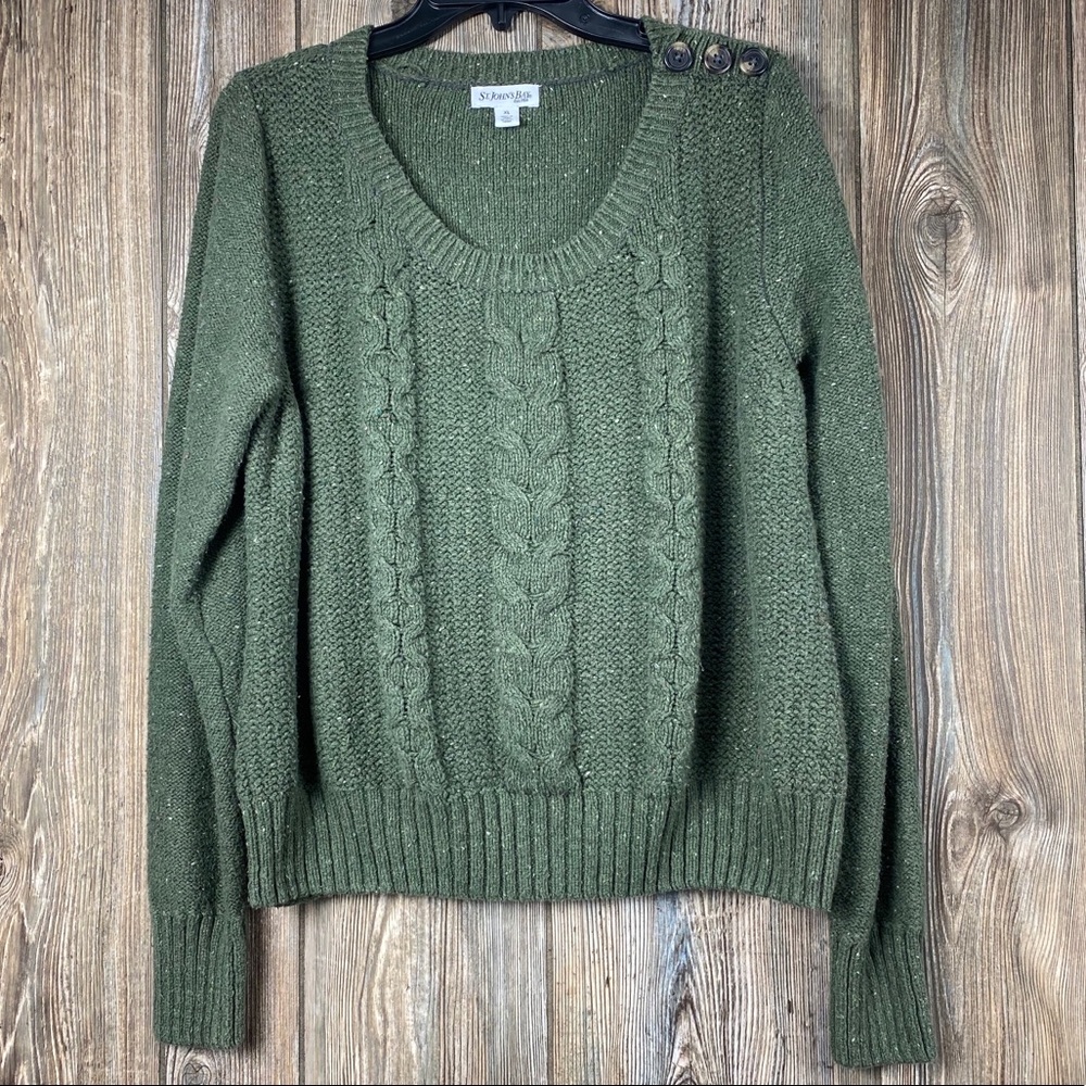 St Johns Bay Scoop Neck Cable Knit Sweater